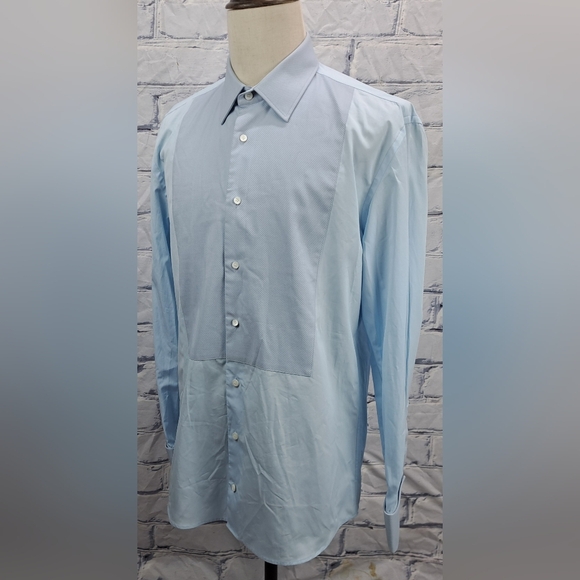 Burberry Men's Dress Shirt Formal Gatsby Blue Classic Fit Large 16 x 34 / 41 EU - Picture 5 of 16